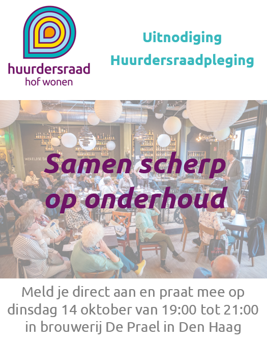 Uitnodiging: Huurdersraadpleging dinsdag 14 oktober 2025 19:00 – 21:00